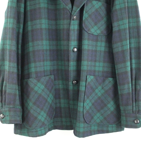Pendleton Vintage Woolen Mills Virgin Wool Authentic Black Watch Tartan Blazer M - Picture 3 of 6